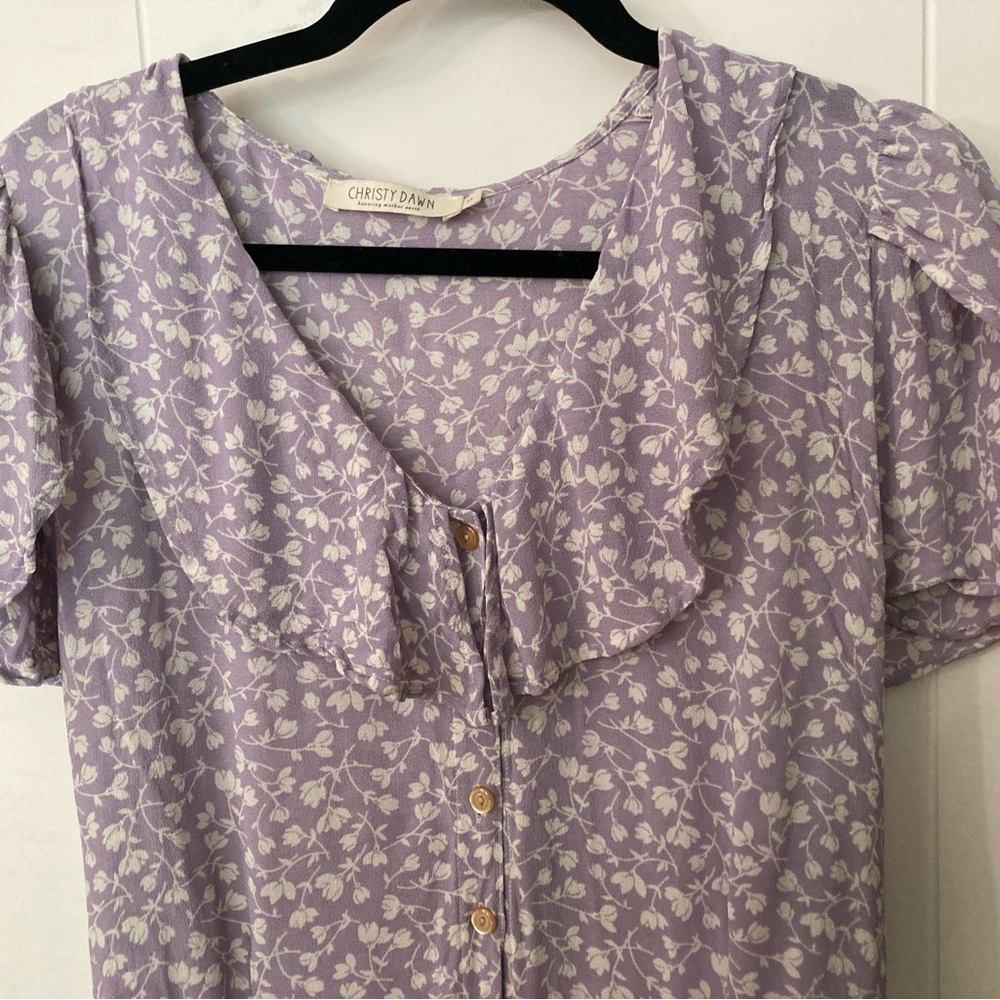 Christy Dawn lavender floral dress 2X